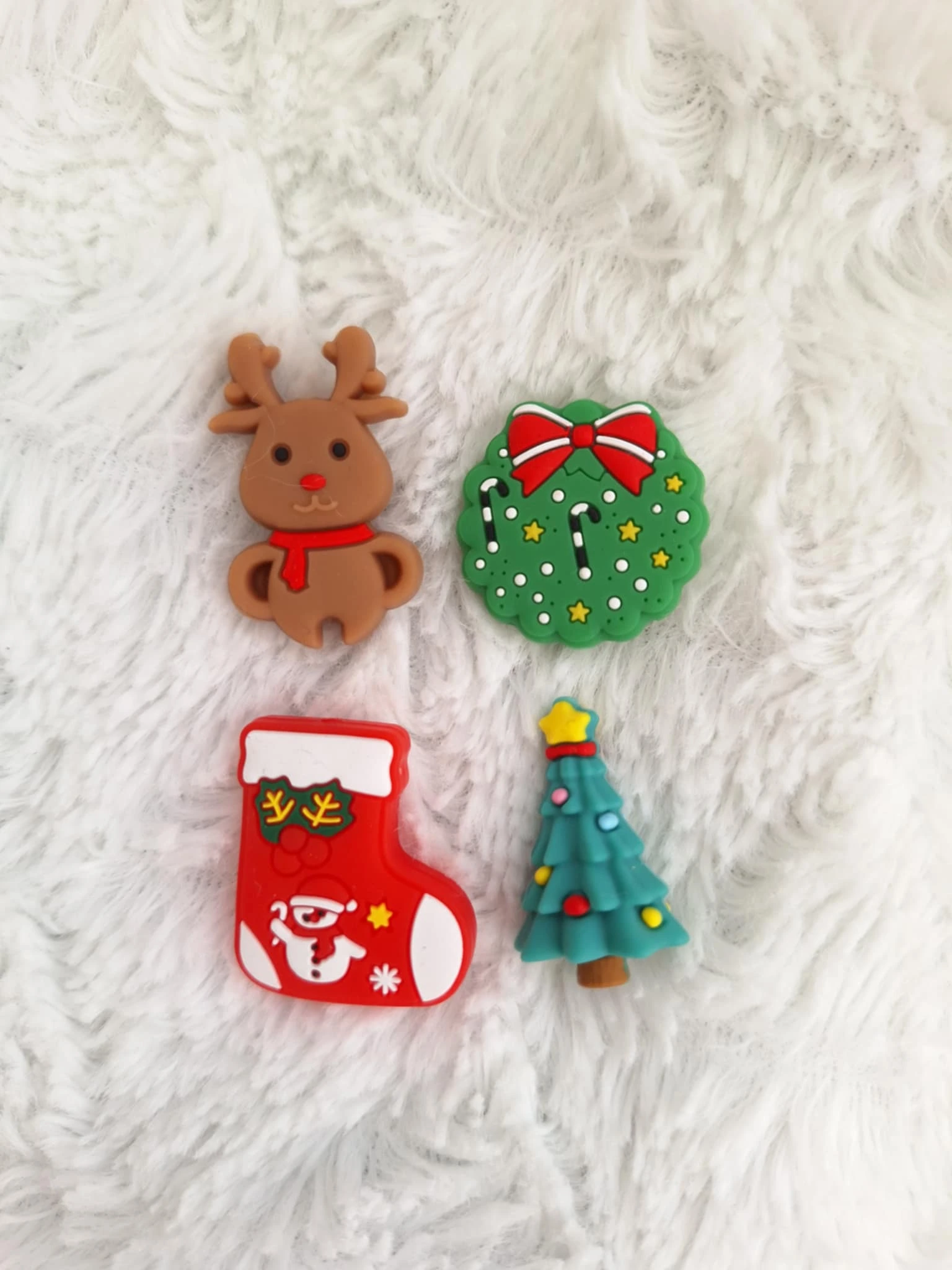 Silikonová zarážka na jehlice - Vánoční mix - 4ks