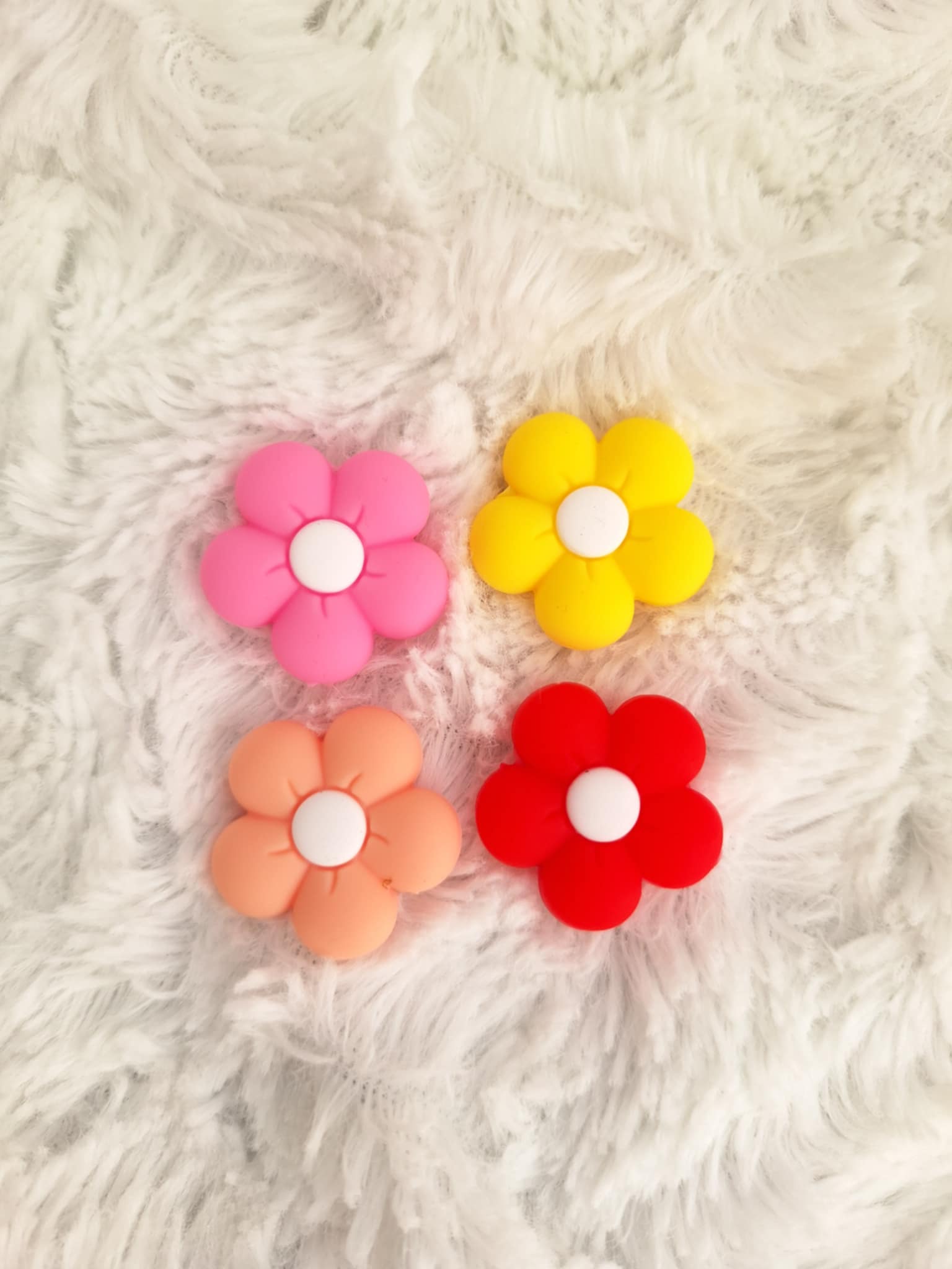 Silikonová zarážka na jehlice - Kytičky mix 2 - 4ks