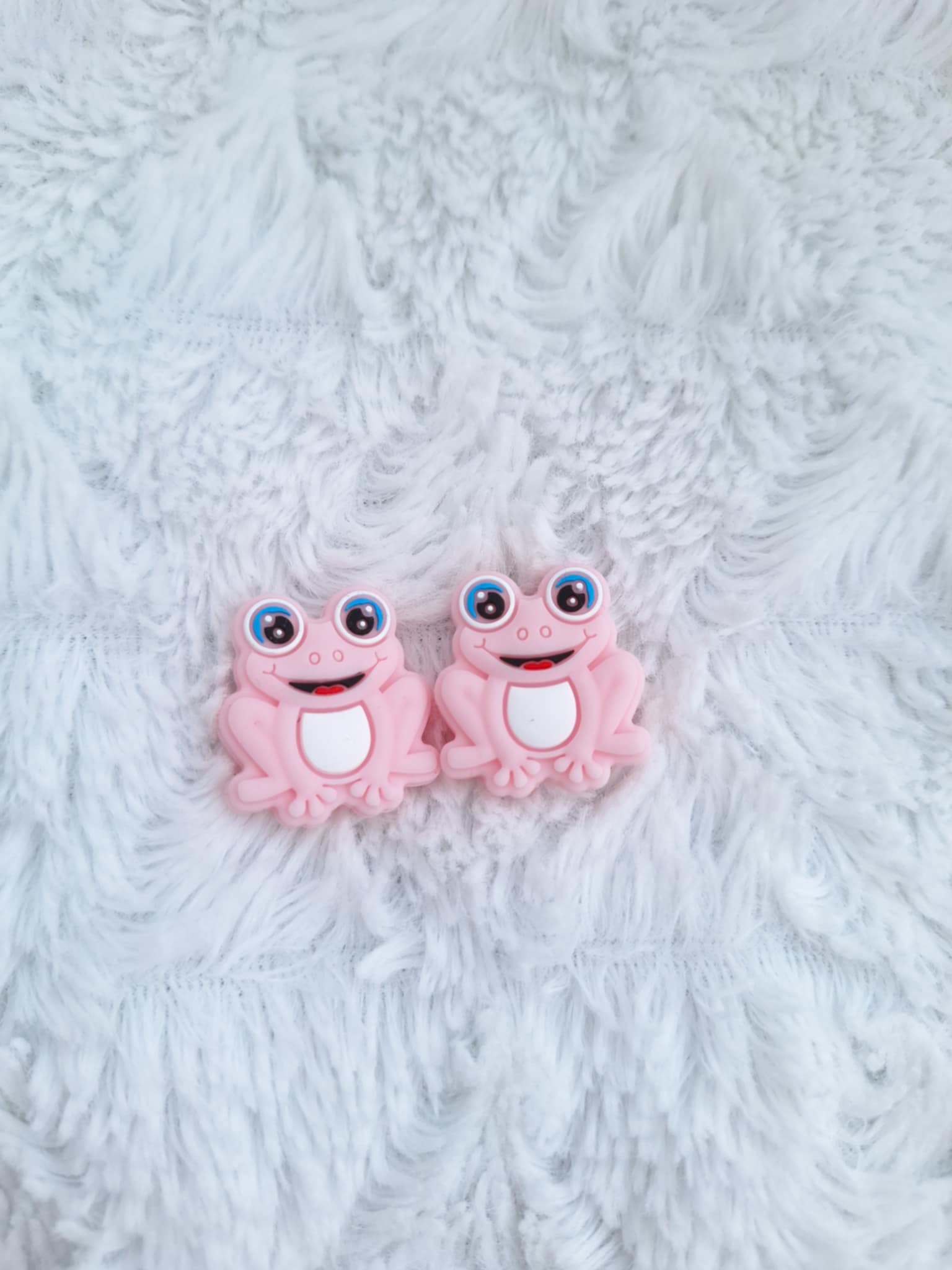 Silikonová zarážka na jehlice - Žáby růžové - 2ks