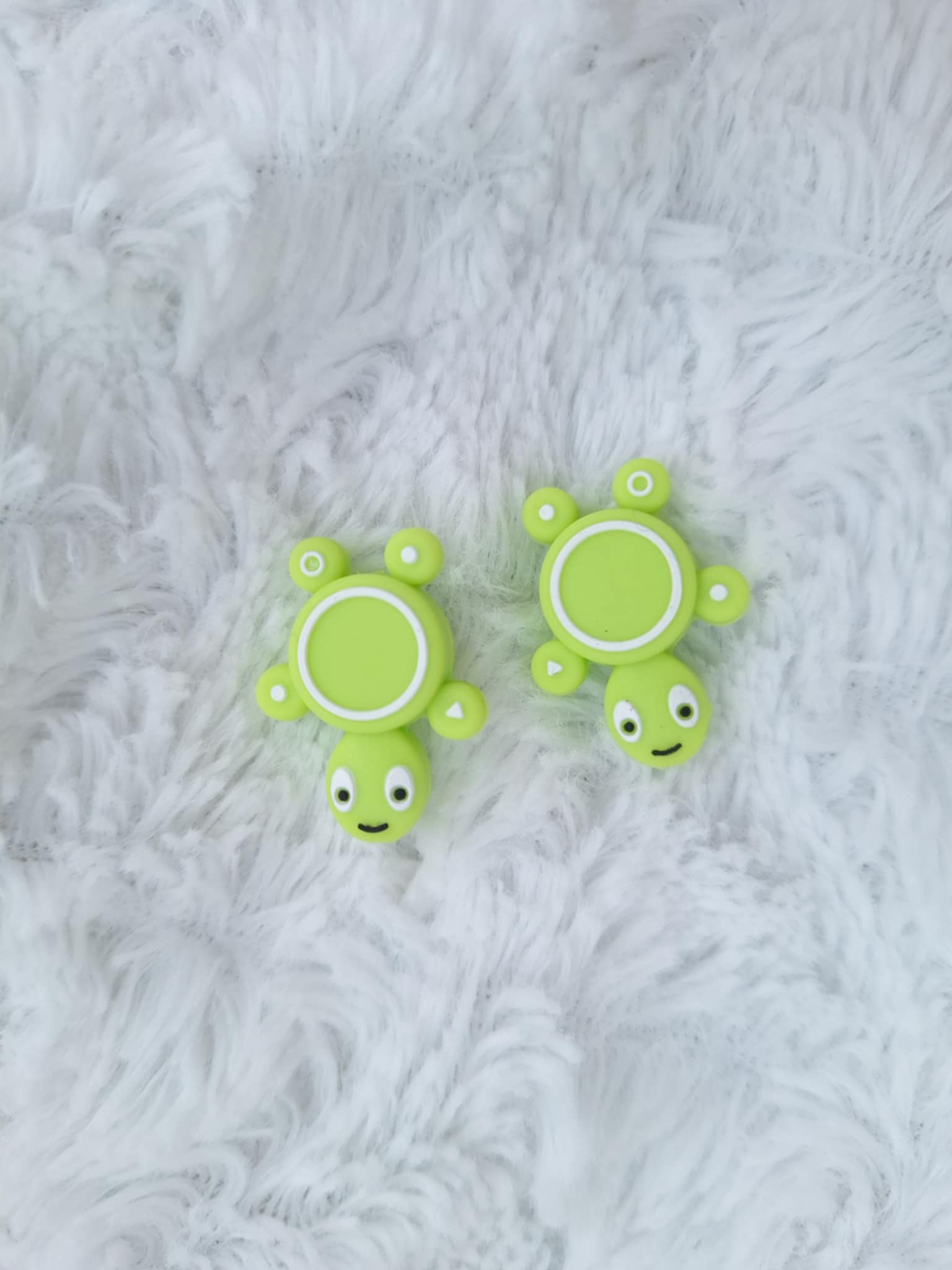 Silikonová zarážka na jehlice - Želva zelená - 2ks