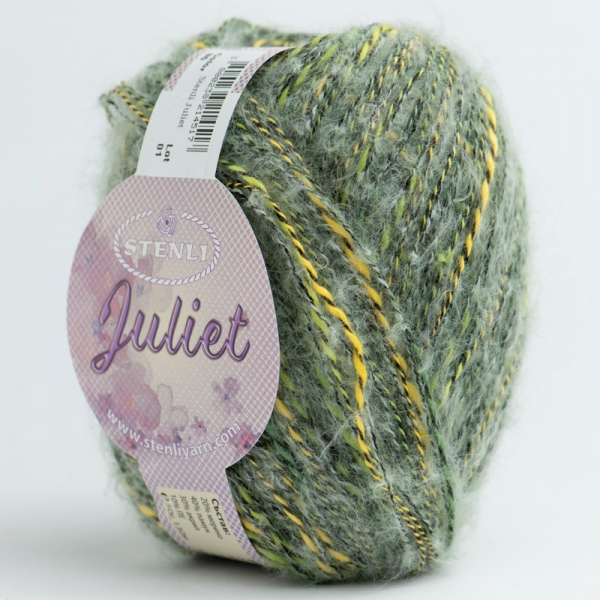 Stenli Příze Juliet - 36 zelenošedá-žlutá