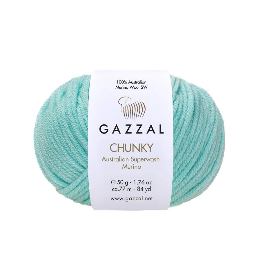 Příze Gazzal Chunky 145 pastelově tyrkysová