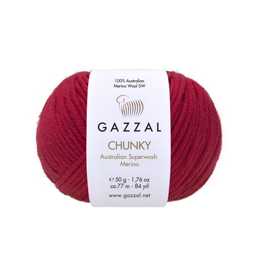 Příze Gazzal Chunky 150 červená
