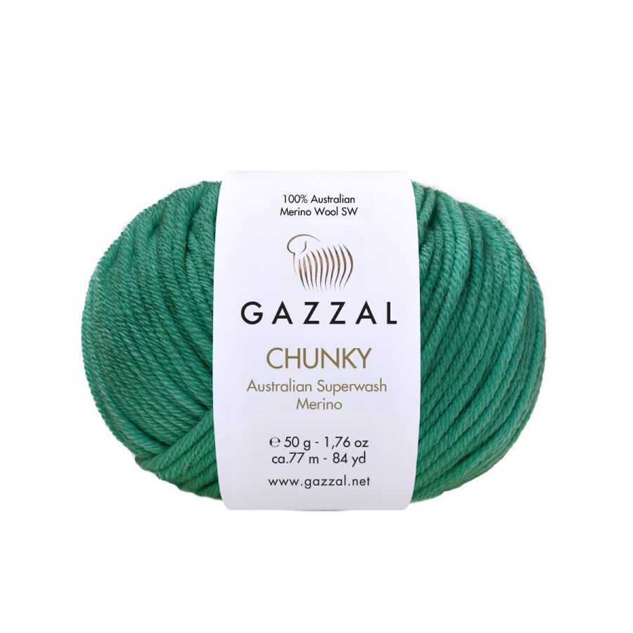 Příze Gazzal Chunky 156 smaragdově zelená