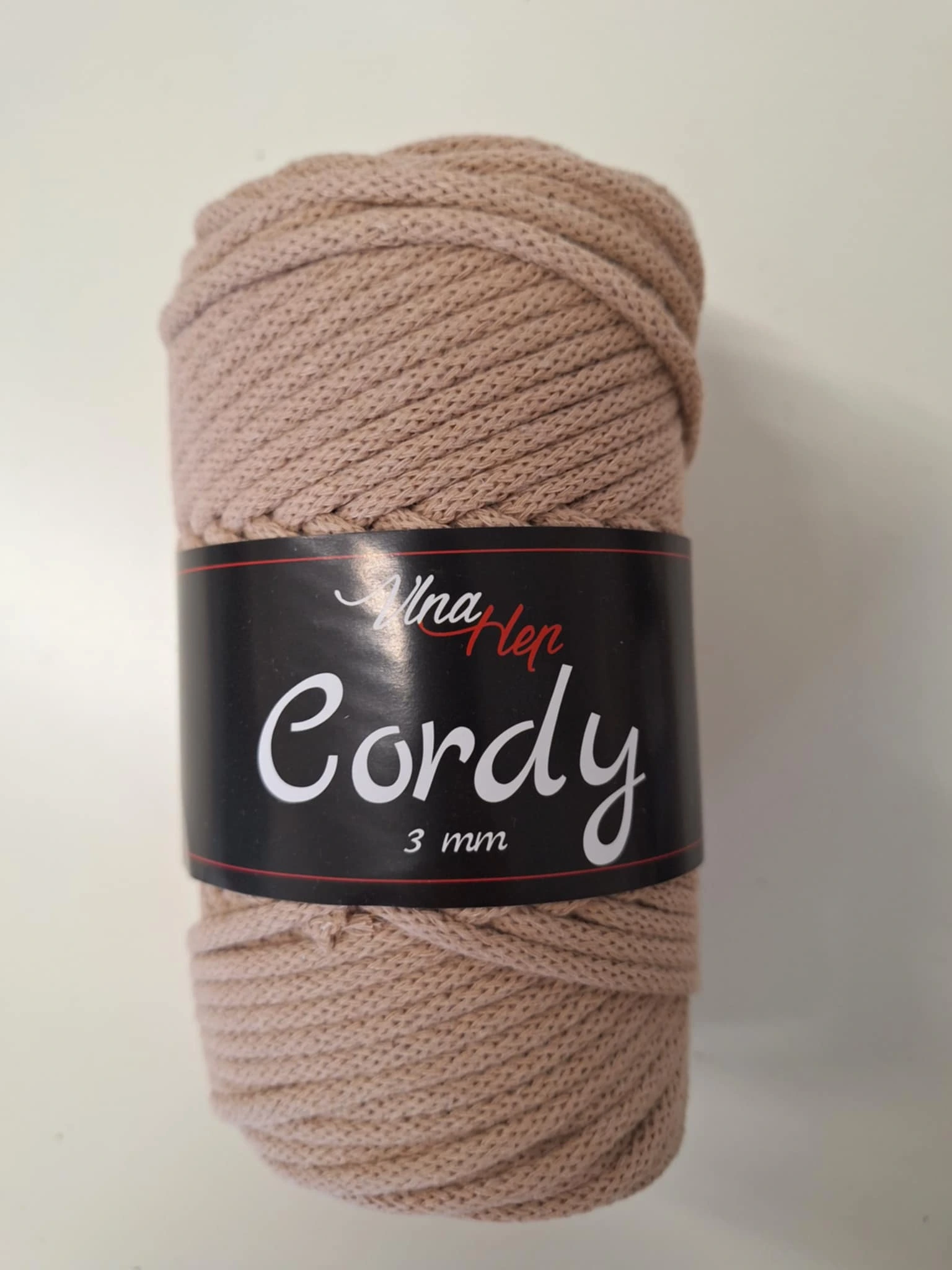 Vlna-hep Cordy šňůry 3mm - 8214 béžová šarže 3445