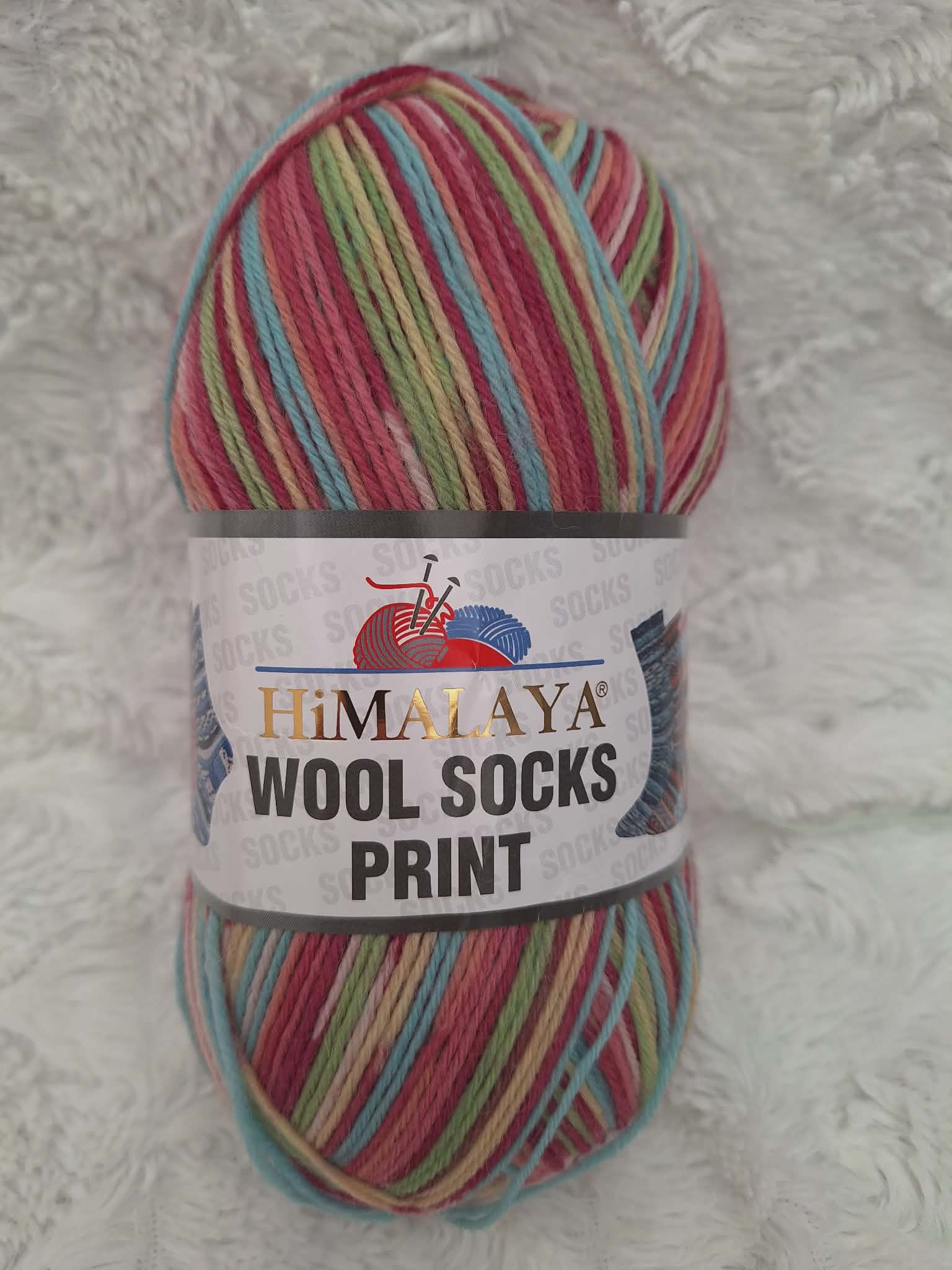 Himalaya Příze Wool socks print - S42-14 barevná
