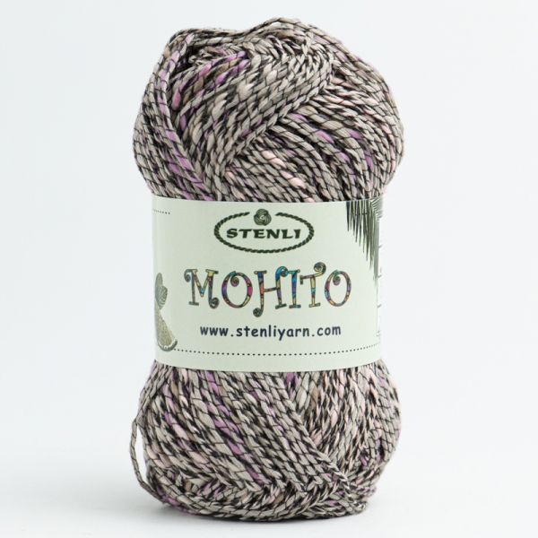 Příze Mohito - 70 tmavě hnědo - růžová