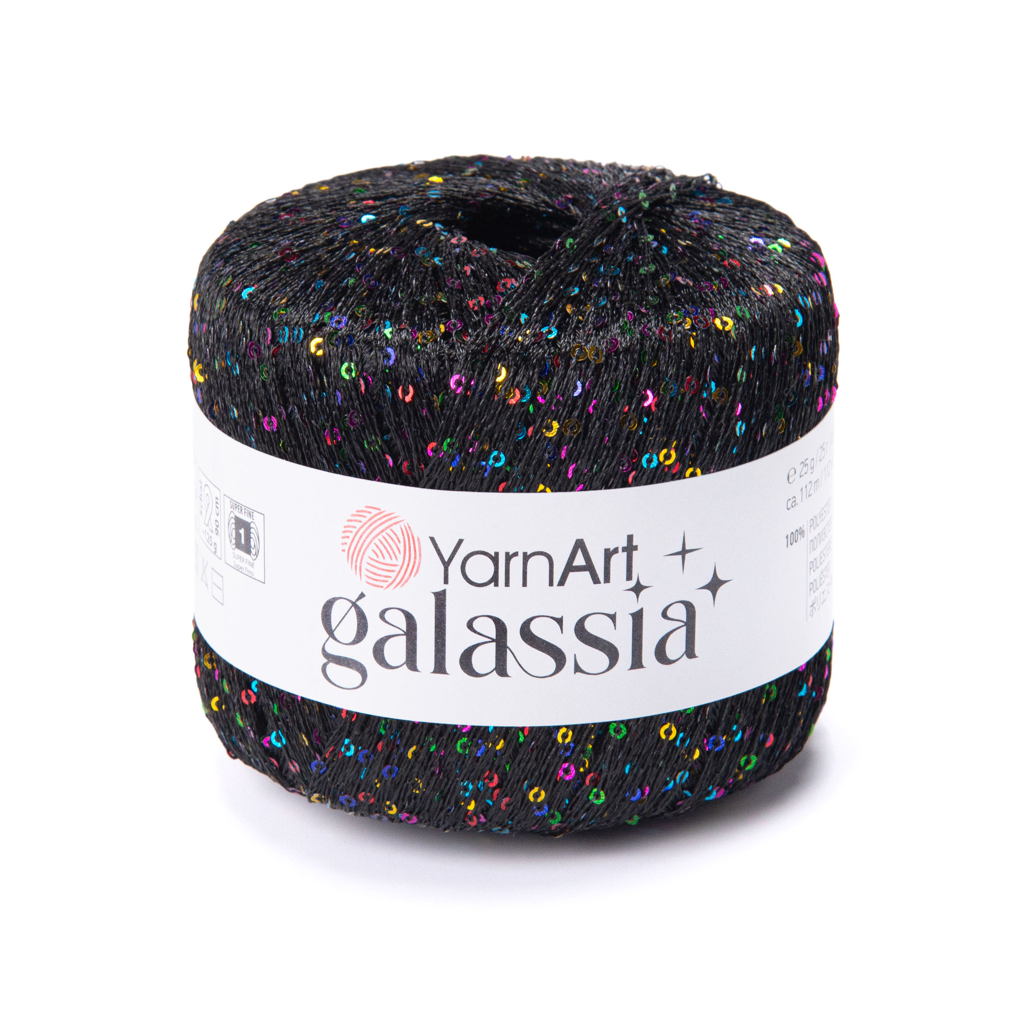 YarnArt Příze Galassia 5806 černá barevné flitry