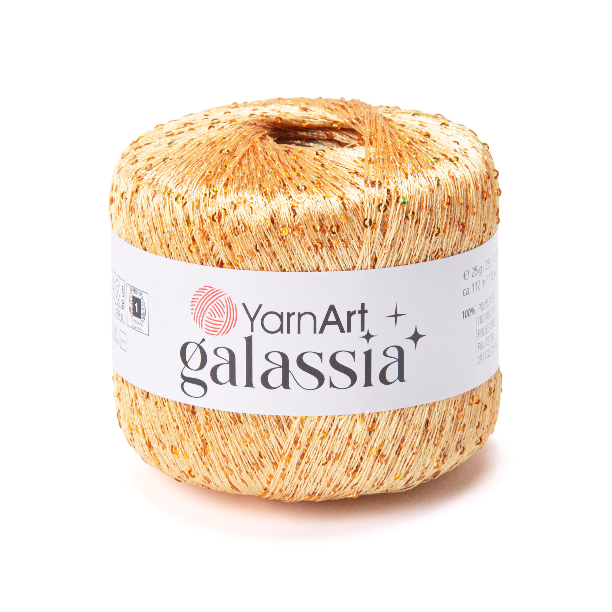 YarnArt Příze Galassia 5818 medová zlaté flitry