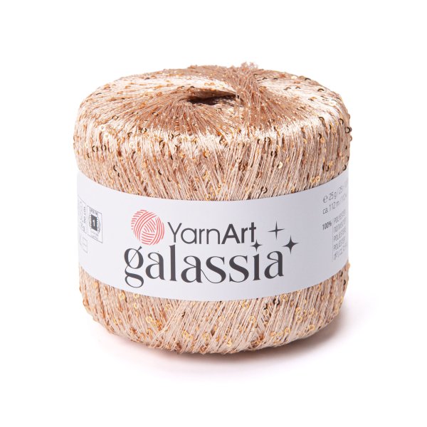 YarnArt Příze Galassia 5822 světle hnědá - hnědé flitry