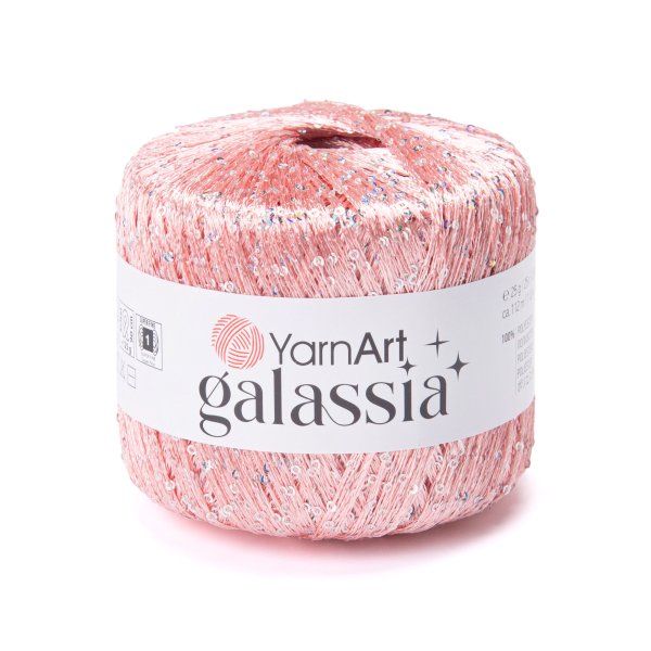 YarnArt Příze Galassia 5829 lososová stříbrné flitry