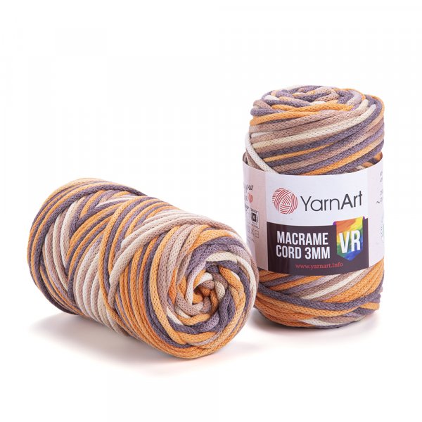 YarnArt Macrame Cord VR 3mm 927 hnědo-oranžová
