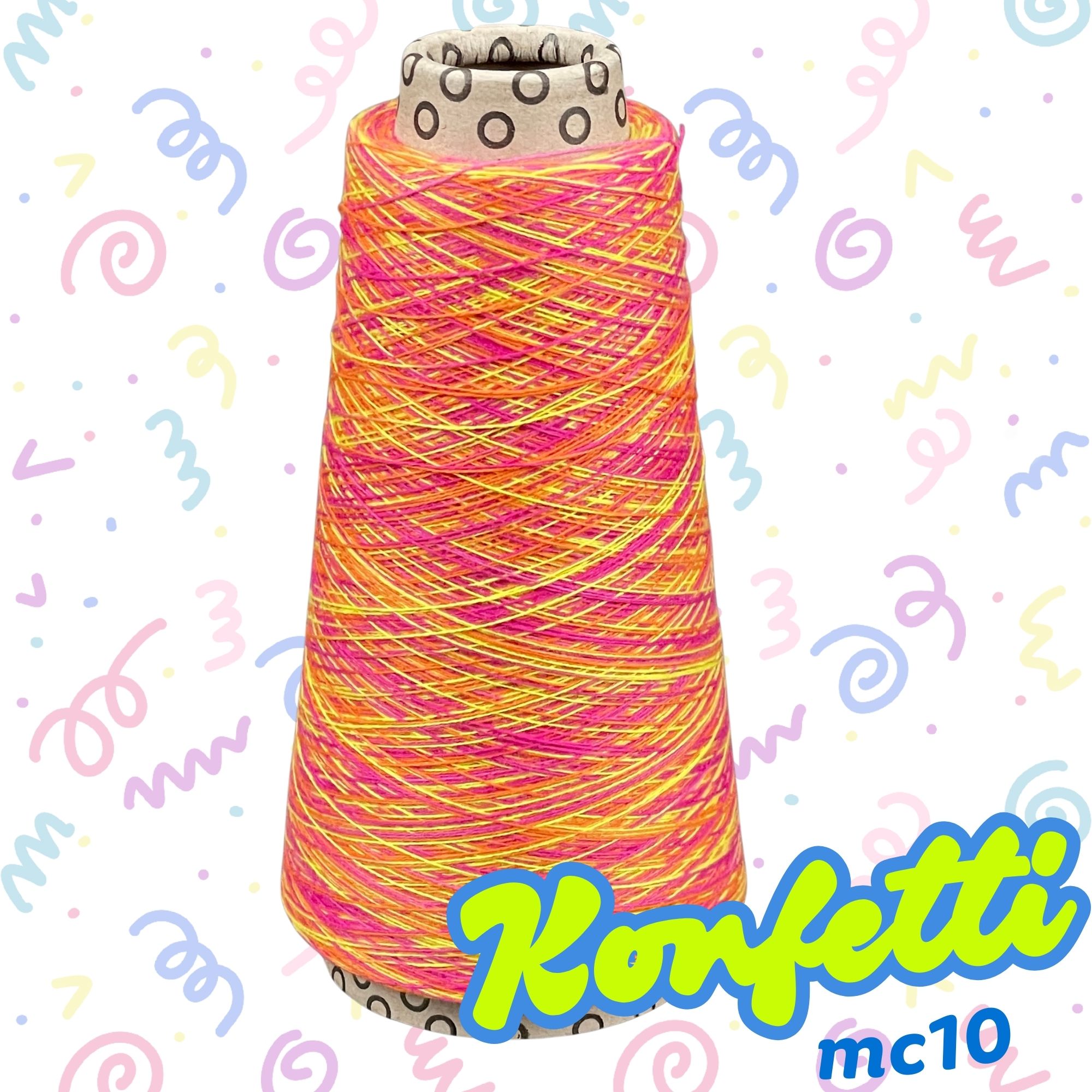 Garnmanufakture Přípletová nit Konfetti mc10 oranžovo-růžovo-žlutá