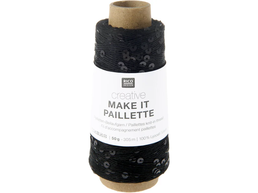 Rico Desigen Příplet Make It Paillette 006 Black Mat