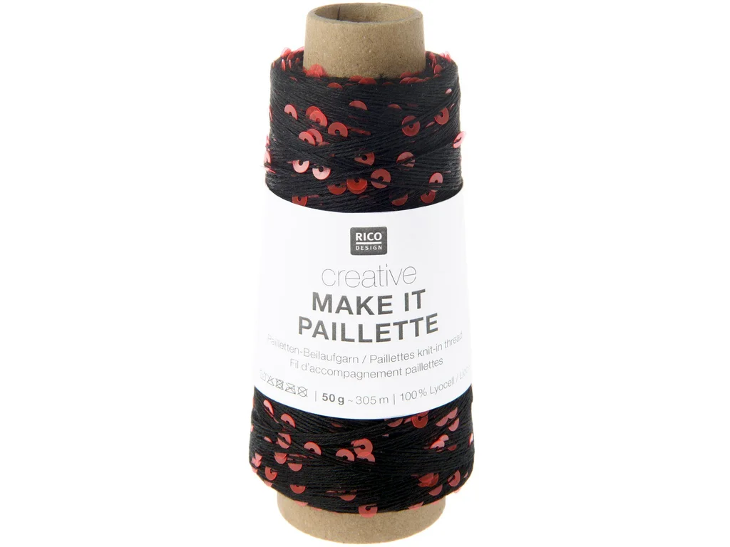 Rico Desigen Příplet Make It Paillette 007 Black neon