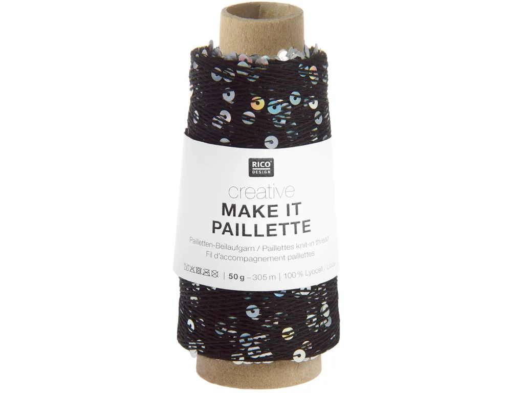 Rico Desigen Příplet Make It Paillette 012 Black silver
