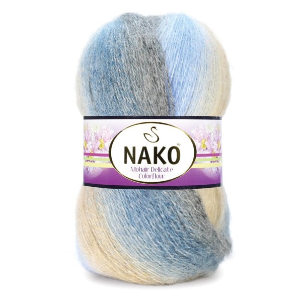 Nako Příze  Mohair Delicate Colorflow 07247 šedo-modro-béžová