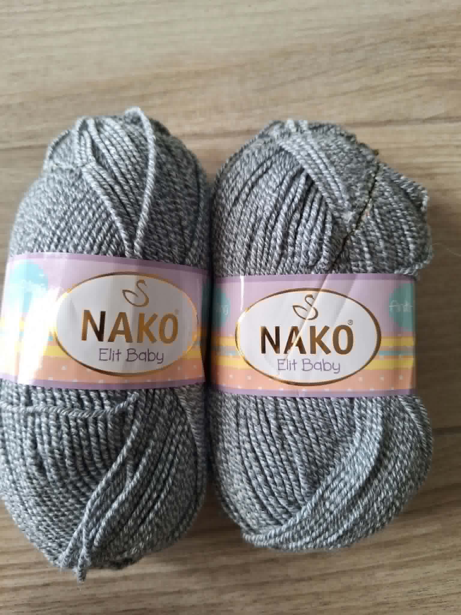 Nako Příze Elit baby 21353 černo-bílá - cena za 2ks - přitavený pytlík při balení, část nepoužitelná
