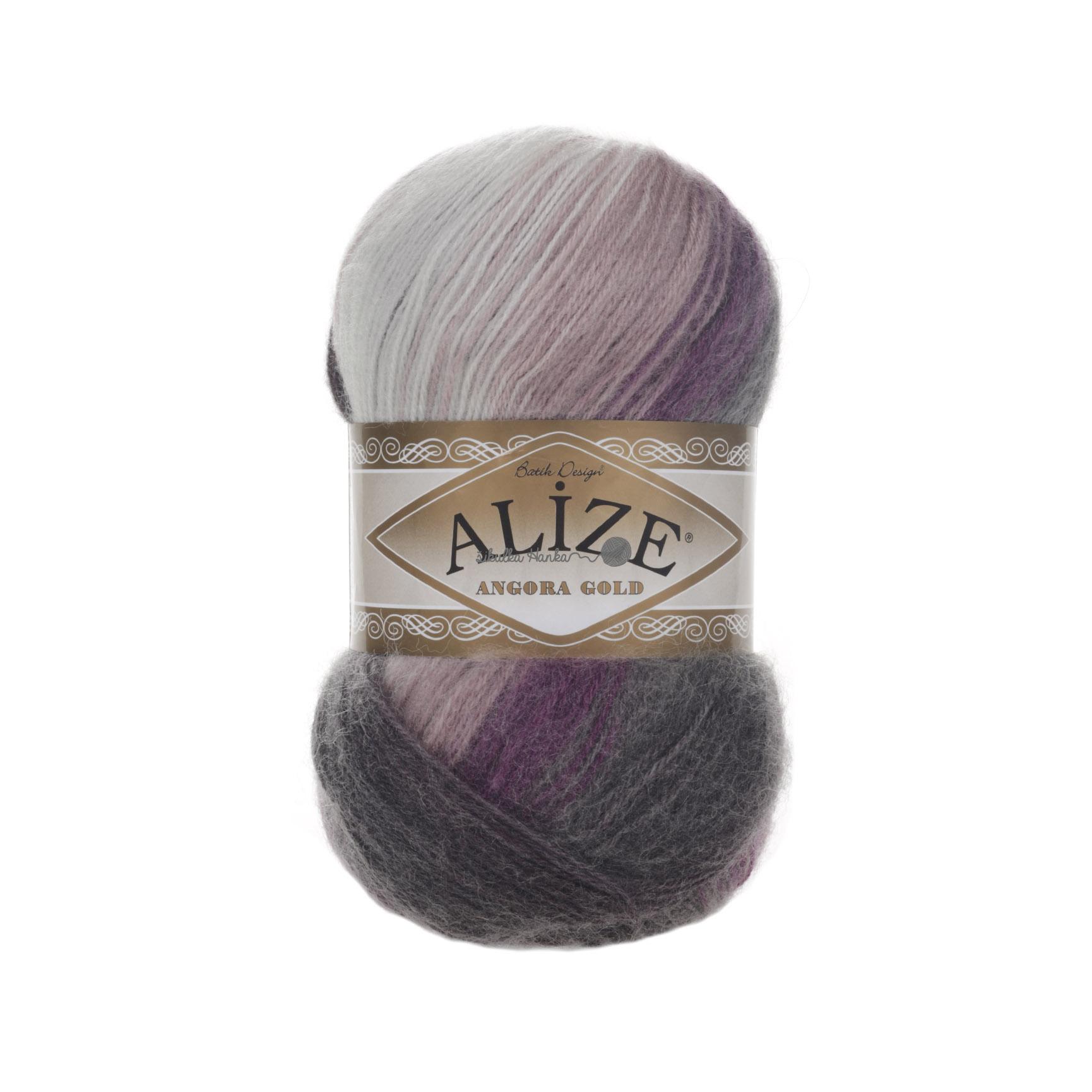 Alize Angora gold batik 1986 vínovo-černo-světlá