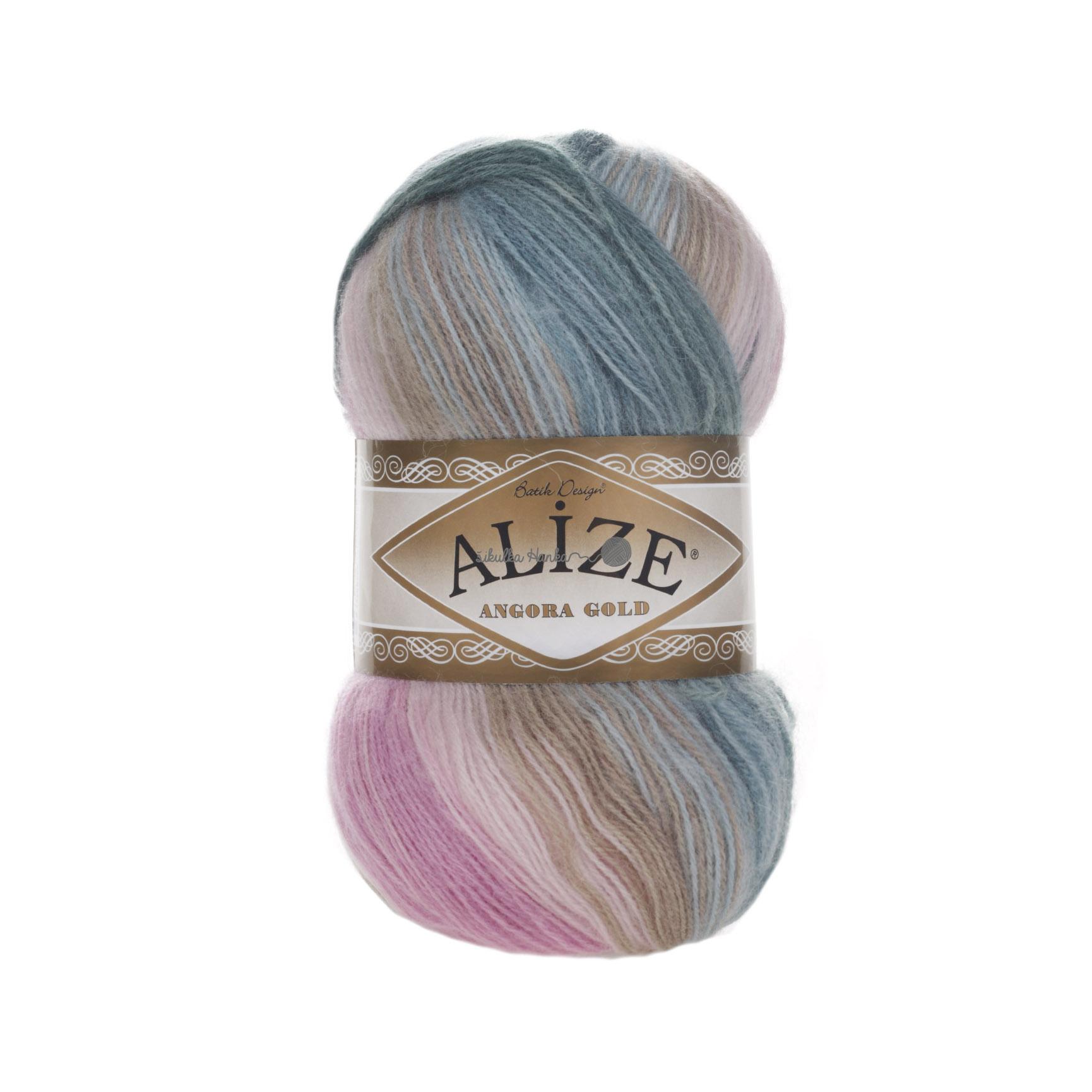Alize Angora gold batik 2970 růžovo-modrošedá