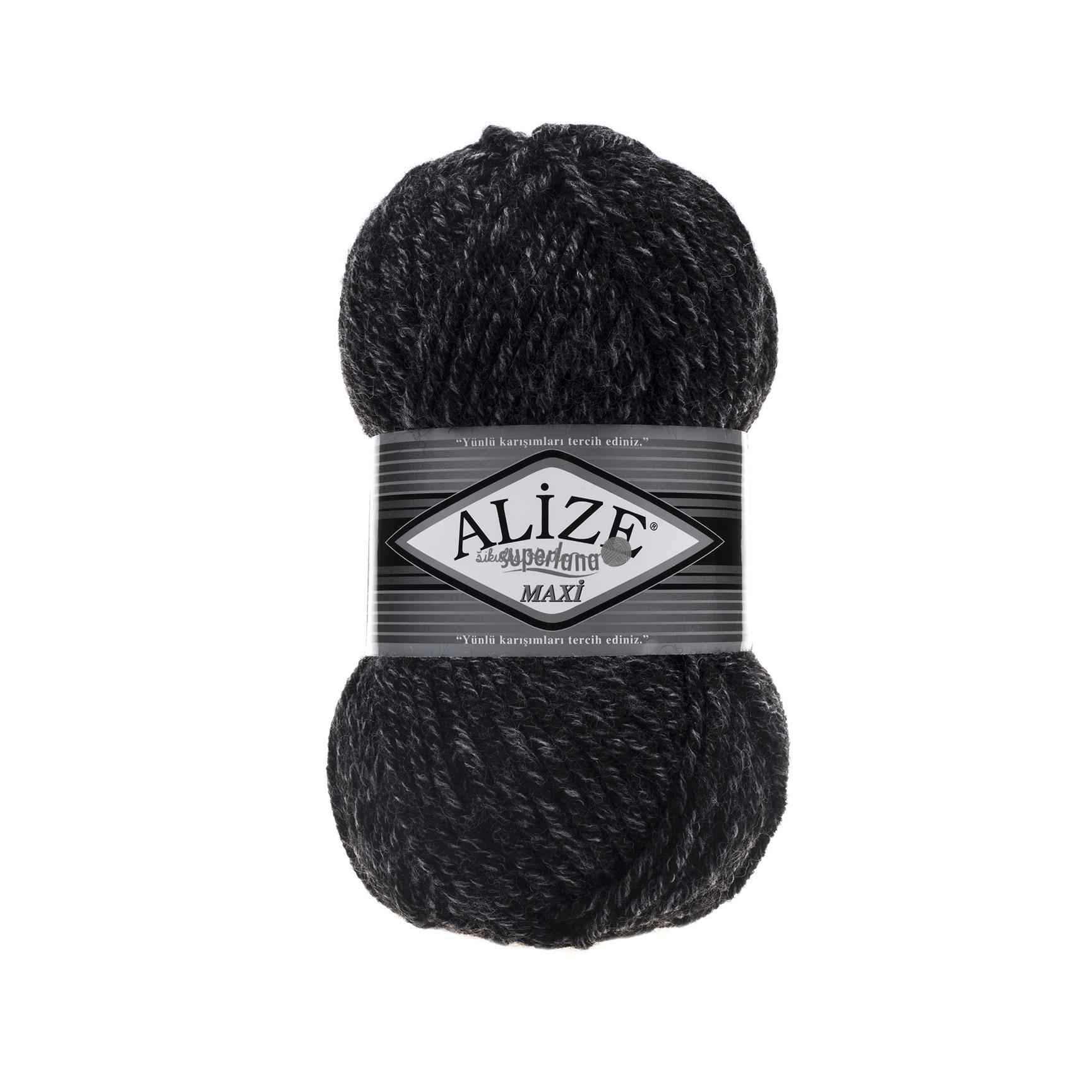 Alize Superlana maxi 800 černá melange