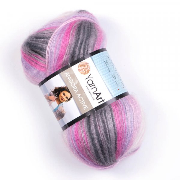 YarnArt Příze Yarn Art Angora active 848 růžovo-šedá