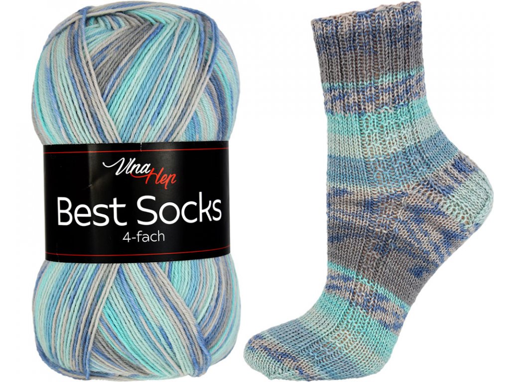 Vlna-hep Příze Best socks 7302 světle modro-šedá