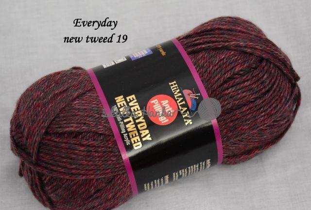 Himalaya Příze Everyday new tweed 19 vínovo-šedá melange