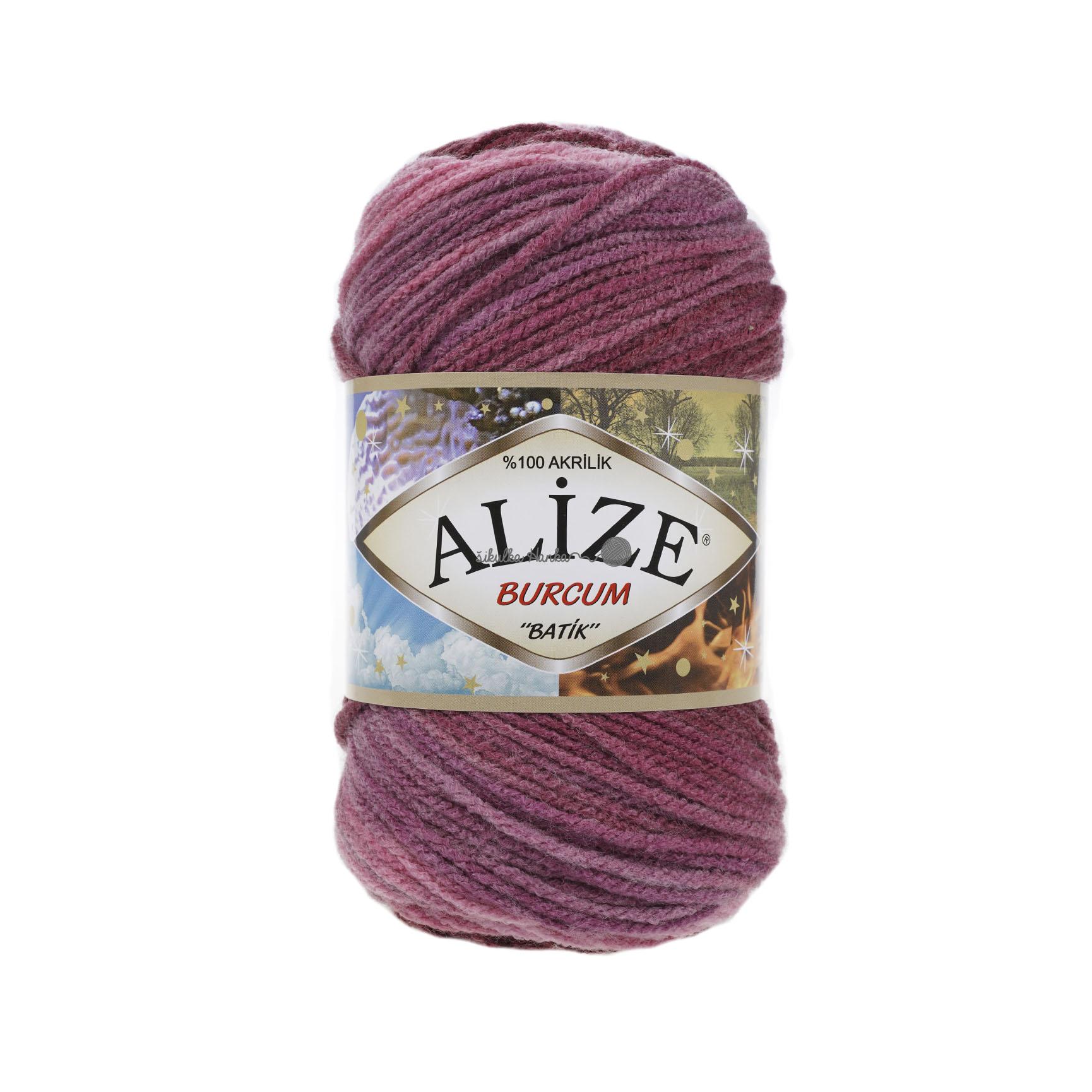 Alize Burkum batik 1895 vínovo-růžová