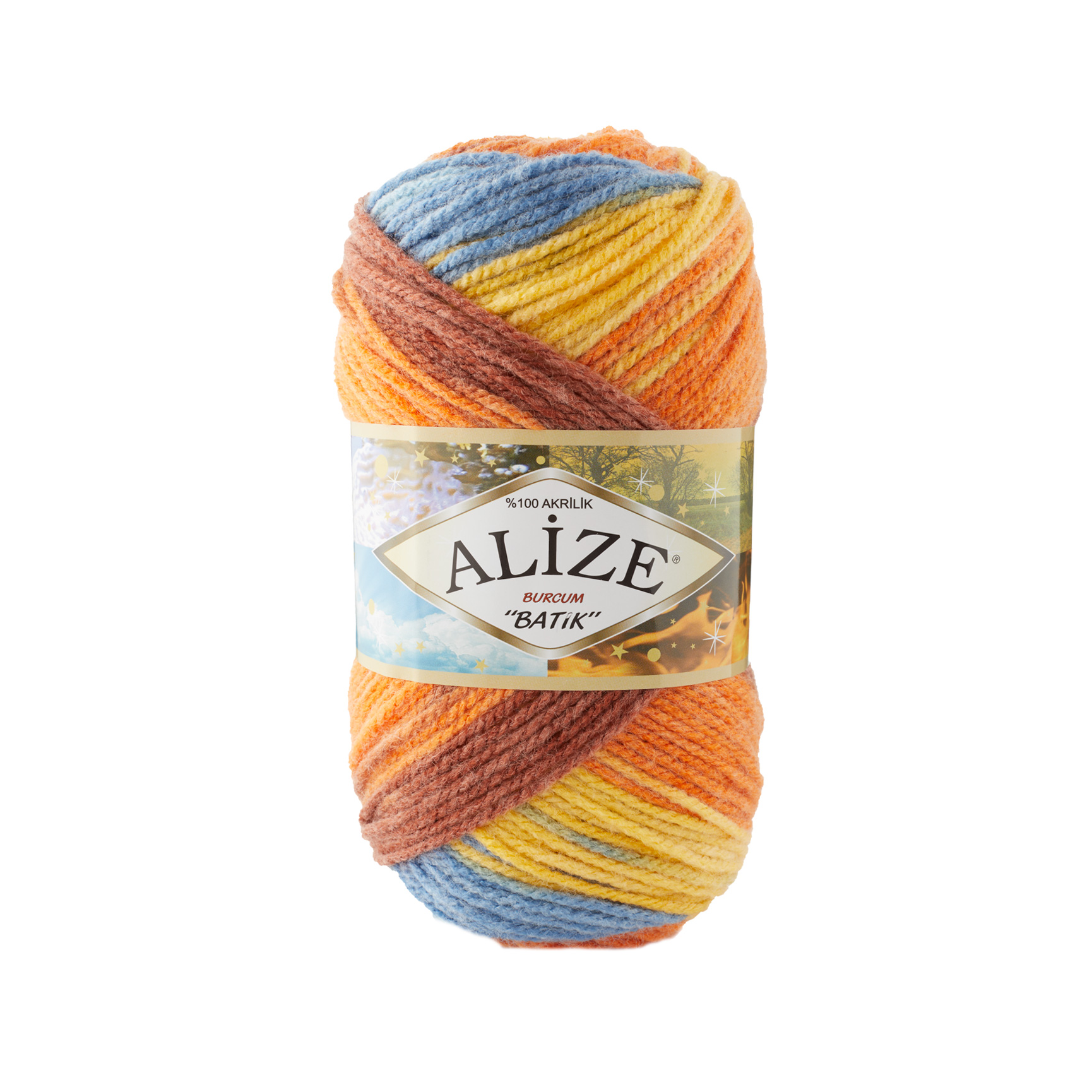 Alize Burkum batik 7647 modro-rezavo-žlutá