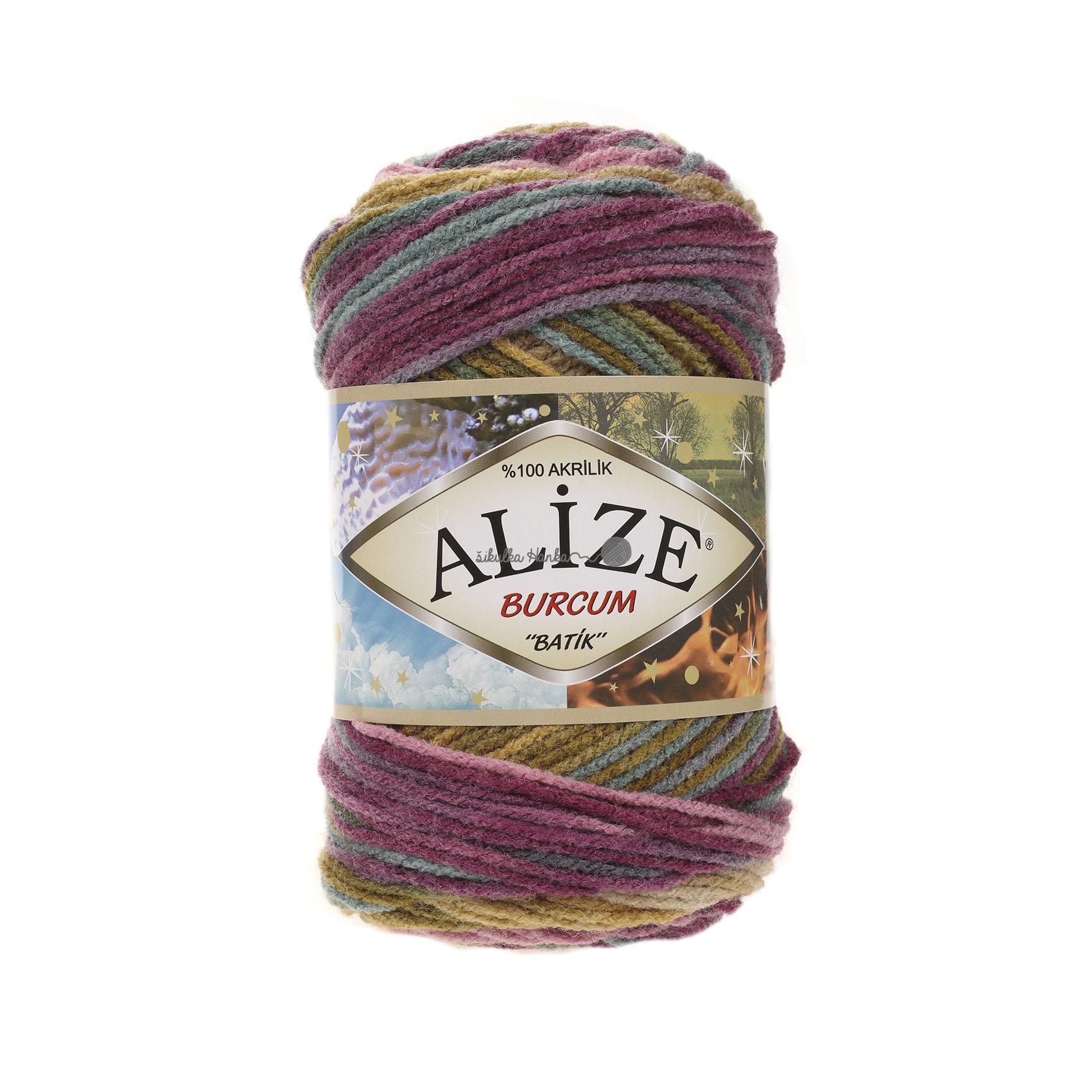 Alize Burkum batik 4341 tm. růžovo-zelená