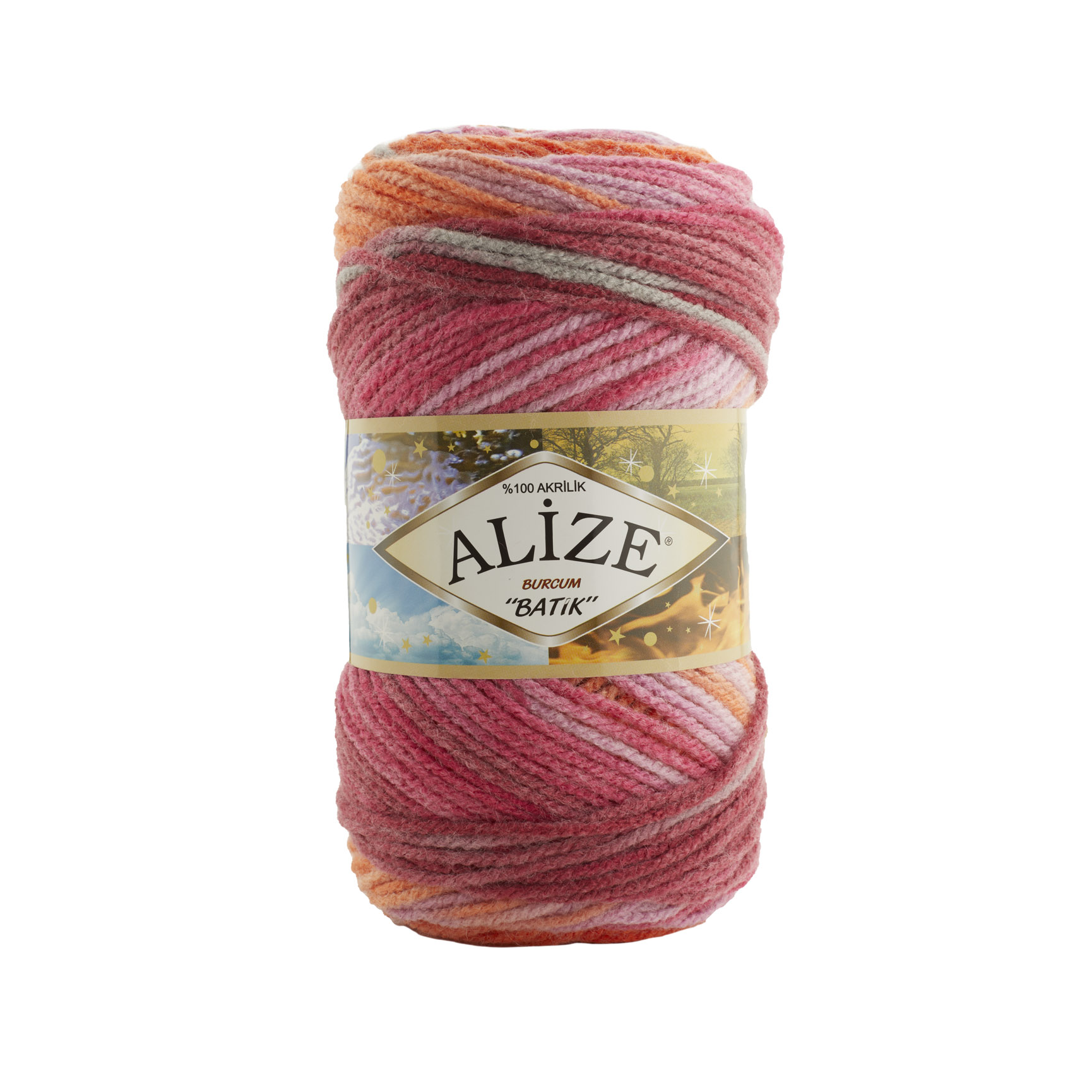 Alize Burkum batik 7633 oranž-tm.růžovo-šedá