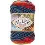 Alize Burkum batik 4340 modro-červeno-žlutá