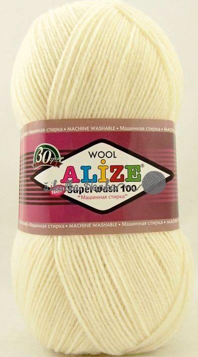 Alize Příze Superwash Comfort - 01 smetanová