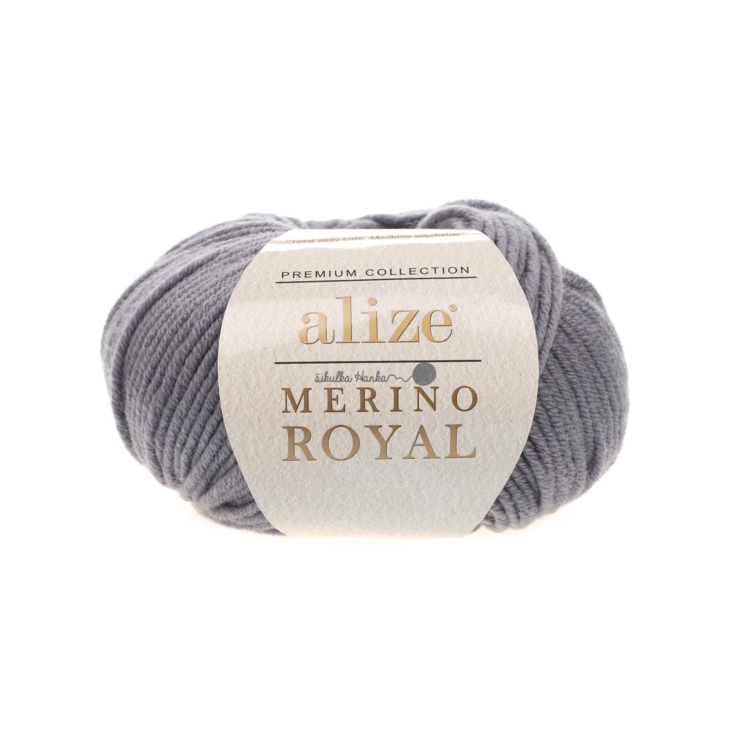 Alize Příze Merino royal 87 tm.šedá