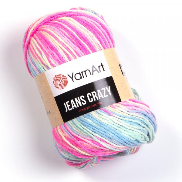 YarnArt Jeans crazy 7205 růžovo-modro-světlá