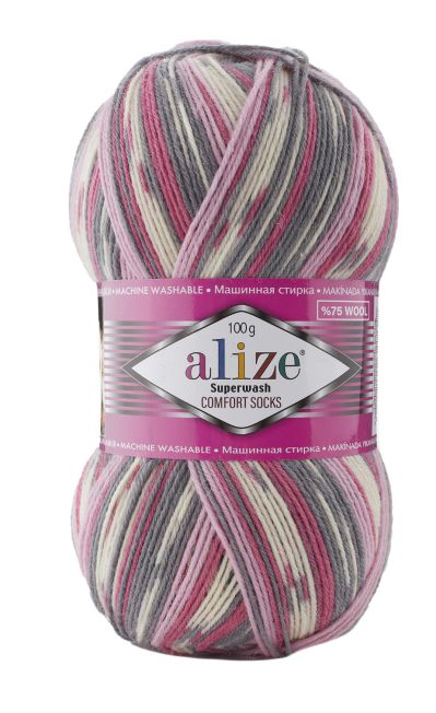 Alize Příze Superwash Comfort - 7707 růžovo-šedá