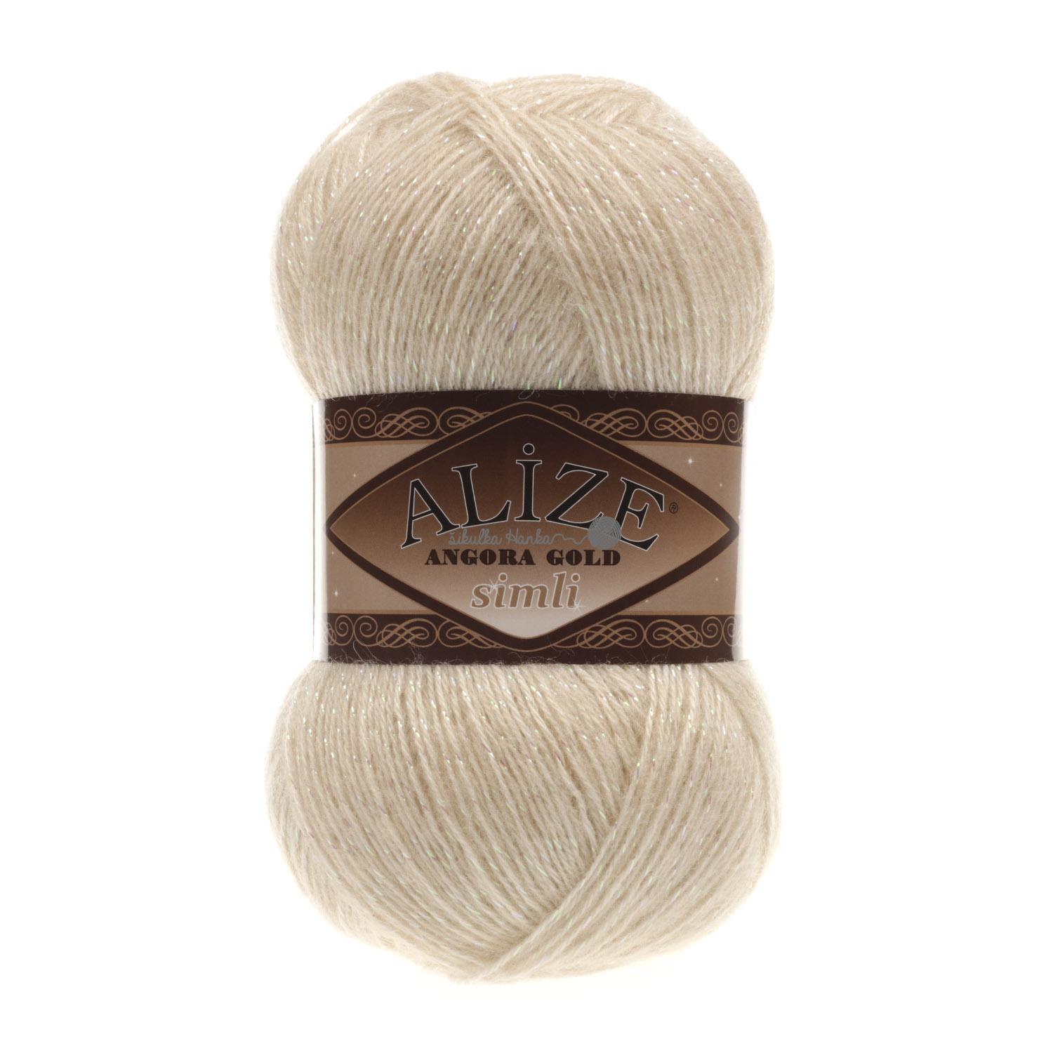 Příze Alize Angora gold simli 67 sv.béžová