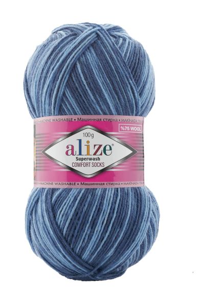 Alize Příze Superwash Comfort - 7677 modrá melange