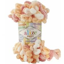 Alize Puffy Color 6355 Meruňková, růžová, bílá