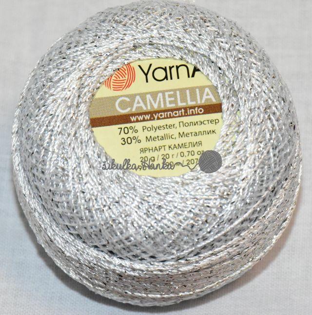 YarnArt Příze lurexová Camellia 411 stříbrná