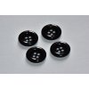 Knoflík plastový čtyřdírkový 18mm černá