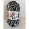 Příze Wool socks print - S49-07 černo-šedo-modrá