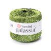 Příze Galassia 5816 olivově zelená stříbrné flitry