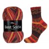 Příze Best socks 7316 hnědo-vínovo-oranžová