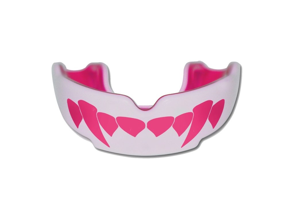 Chránič zubov SAFEJAWZ FANGZ ružový, chránič zubov, ochrana zubov, safe jawz priesvitný, safe jawz transparent, chranic zubov, hokej, tréning, off-ice training