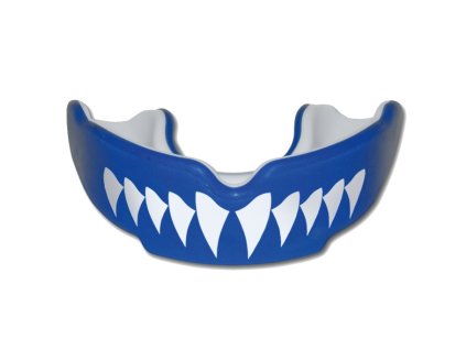 Chránič zubů pro dospělé SAFE Jawzi SHARK modrý, hokejový trénink, hokejová míček, hokejový puk, střelecká deska, hokejová podlaha, hokejová brána, sušák hokejové výstroje, chránič zubů, tkaničky do bruslí, střelecká plachta, střelecký terč, my enemy, trénink techniky s pukem