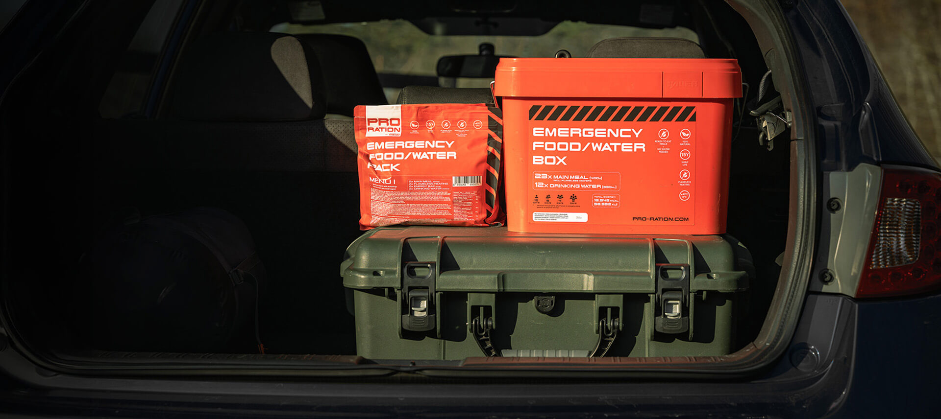 balíčky pro-ration v autě (emergency)