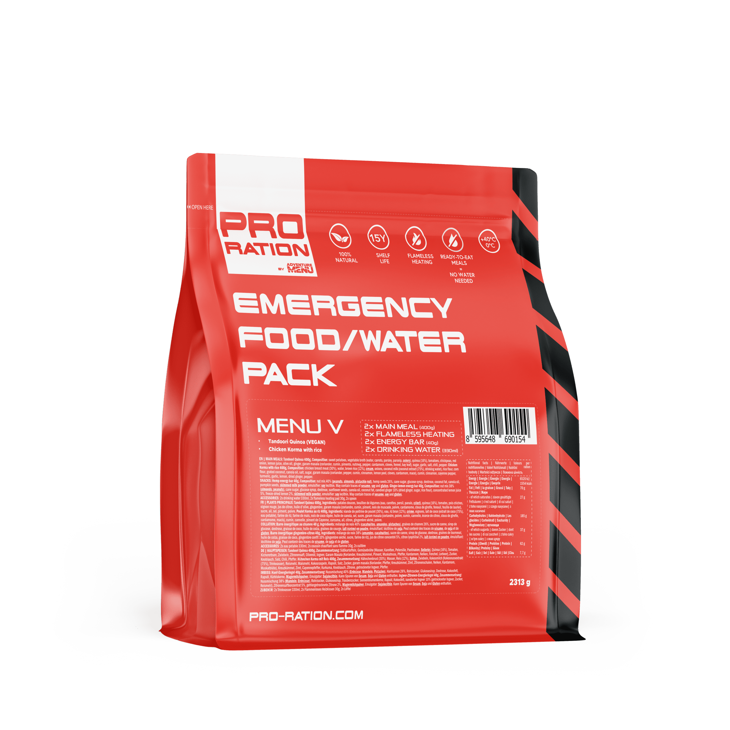 PRO-RATION Emergency Food/Water Pack