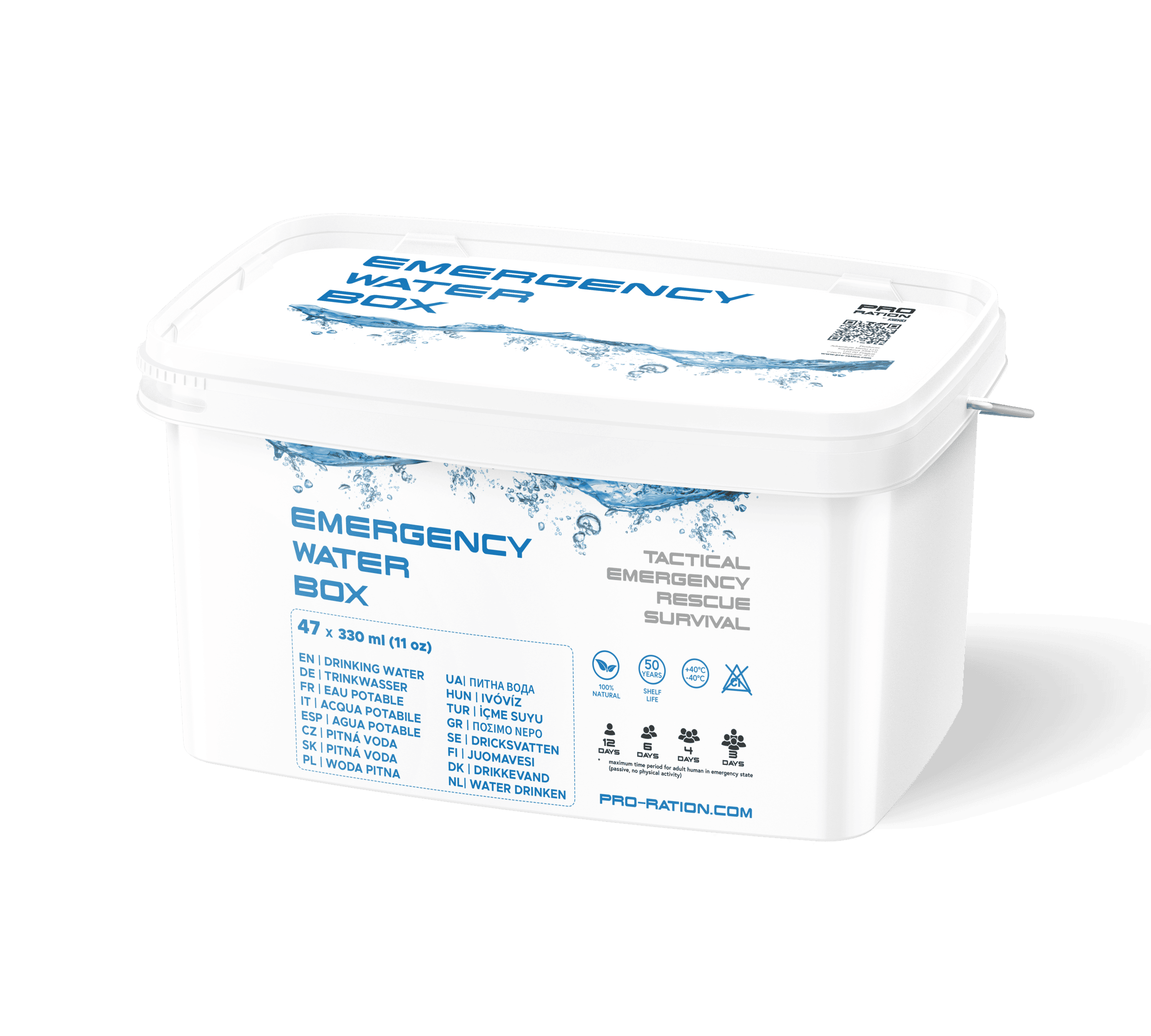 PRO-RATION Emergency Water Box with 15.5 litres of drinking water